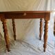 Round table, Louis Philippe style, antique patina, its 2 extensions and 4 chairs