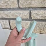 Set of two Green Porcelain Coat Hooks