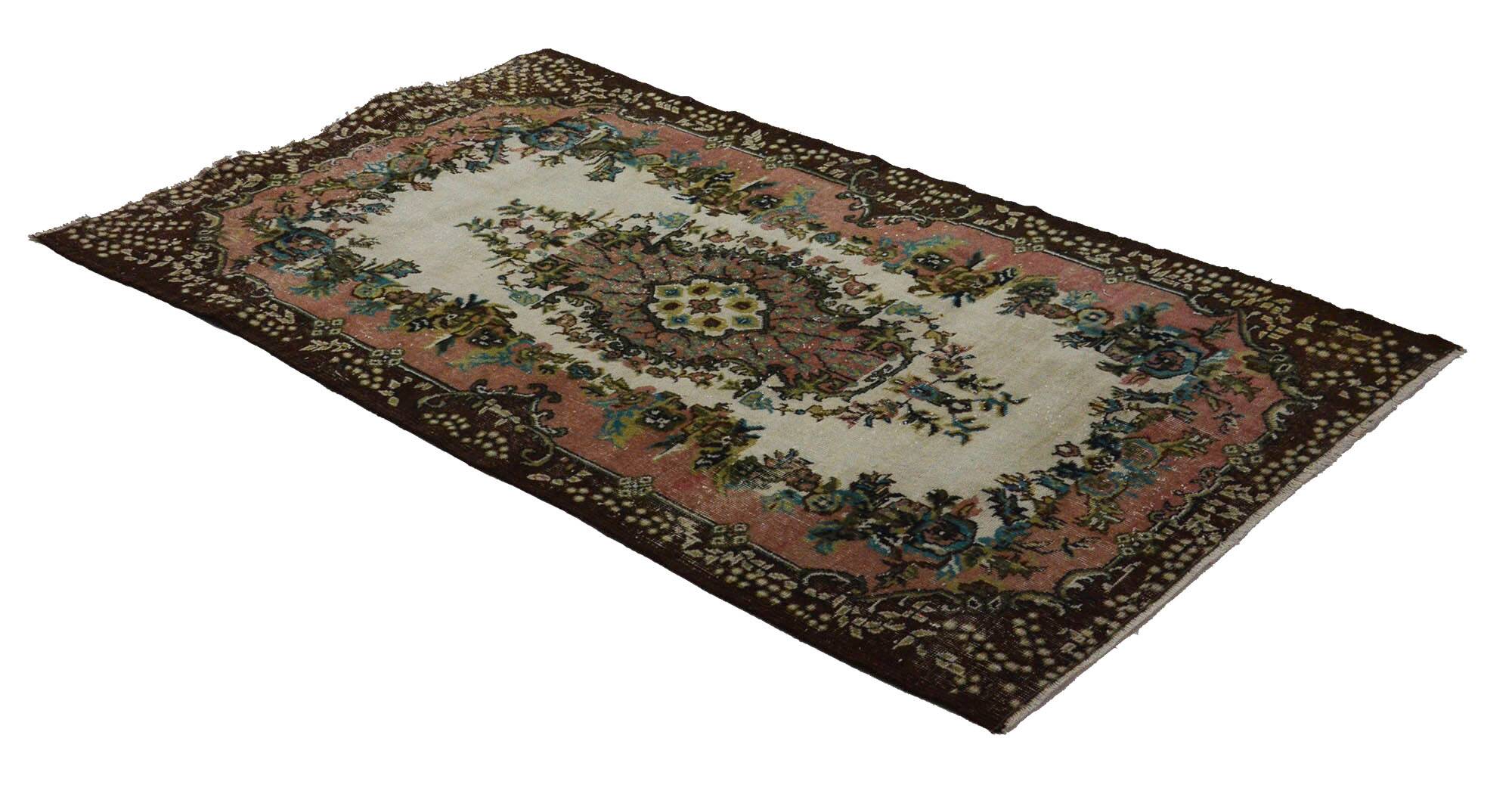 Turkish Anatolian Handmade Vintage Area Rug 212 cm x 125 cm