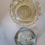 Baguette vintage en glaçure de plafondlamp, bulle reliëf space age, jaren 1970