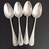 Set of 4 Christofle tablespoons in silver metal