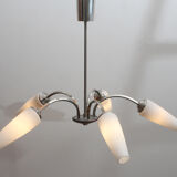 1960s ceiling light in chrome and opaline