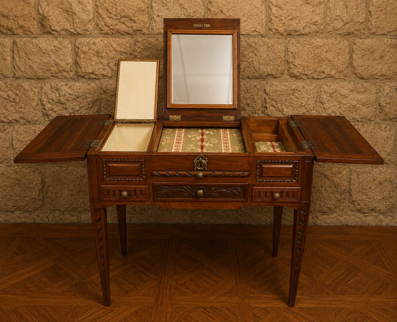 Lady's walnut dressing table – Louis XVI period