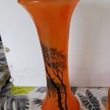 GLASS PASTRY CHIMNEY TRIM SIGNED LEGRAS