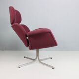 Pierre Paulin Purple Lounge Chair "Big Tulip" F551 & Ottoman, 1960's