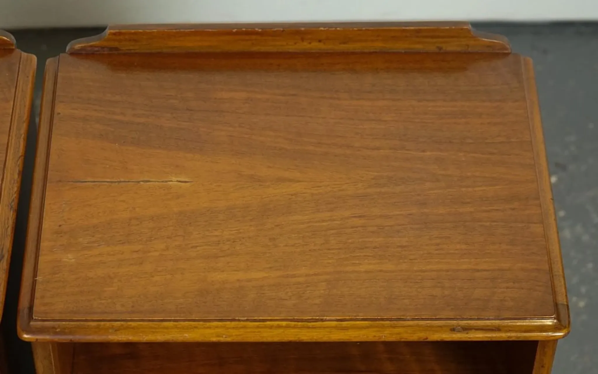 Art Deco Nightstands with Walnut Cabinet and Queen Anne Legs