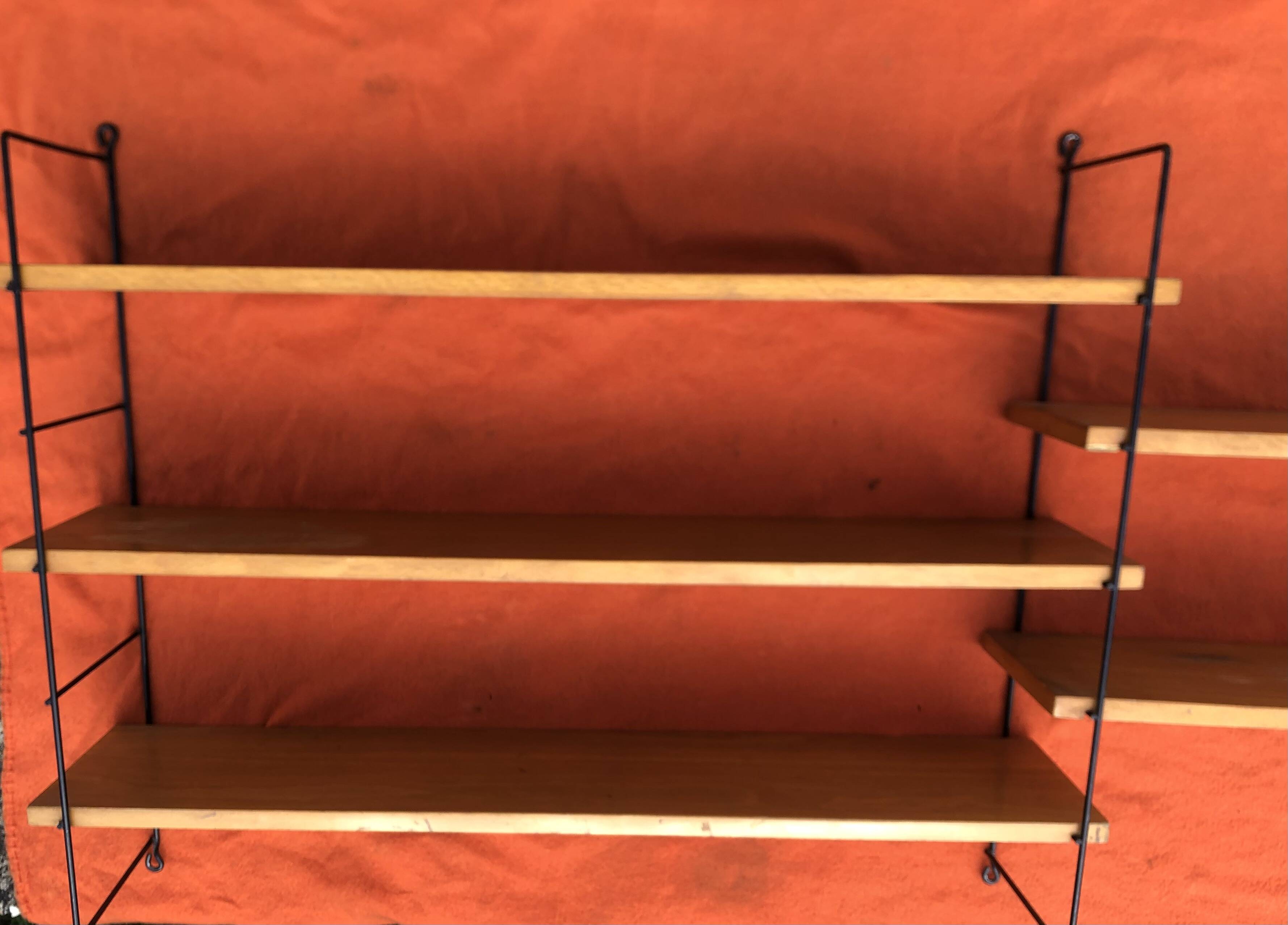 String double wall shelf from the 60s