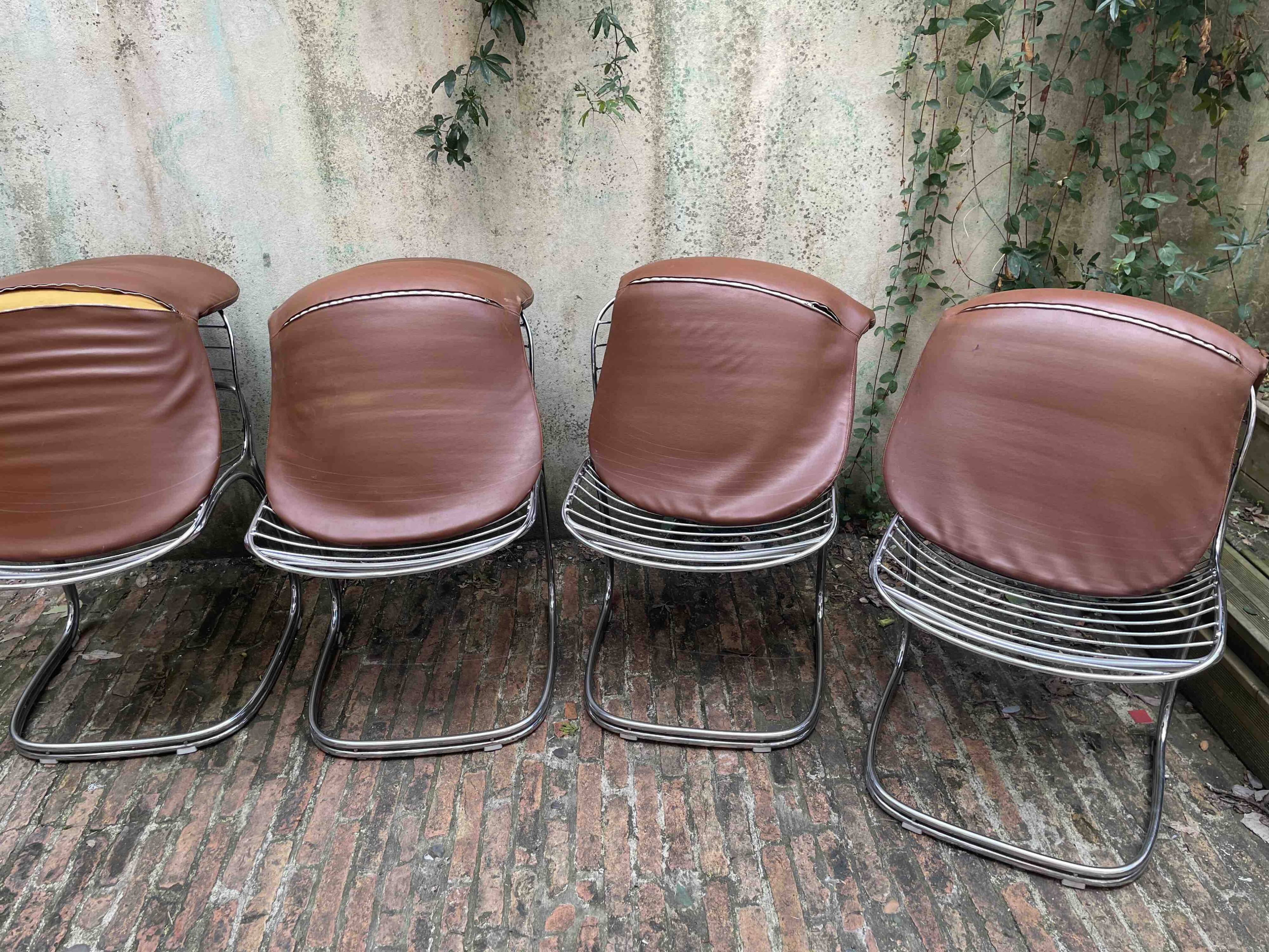 4 Chaises  « Sabrina » de Gastone Rinaldi pour Rima (années 70)
