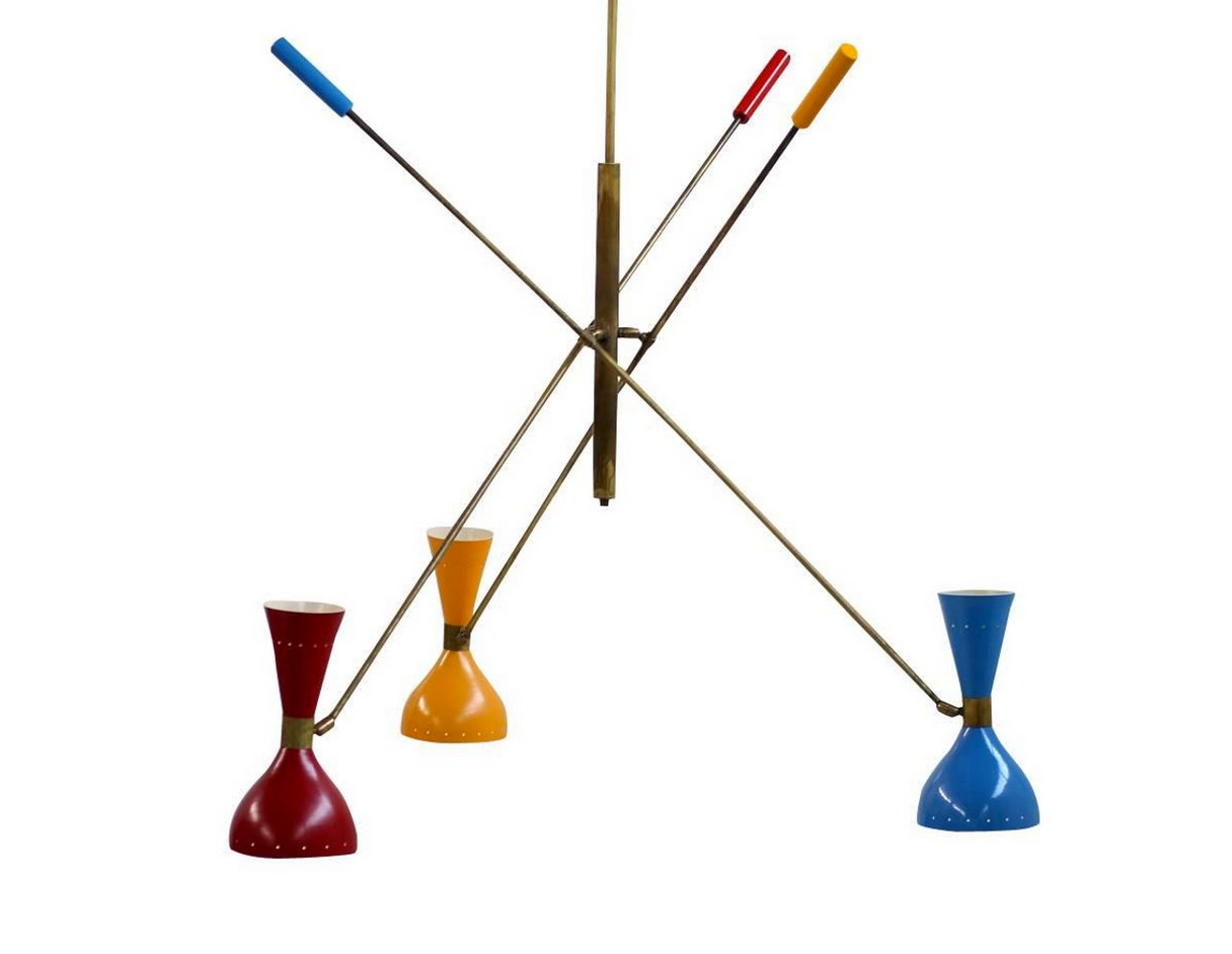 Chandelier pendulum Italian style year 50 to 3 adjustable arms