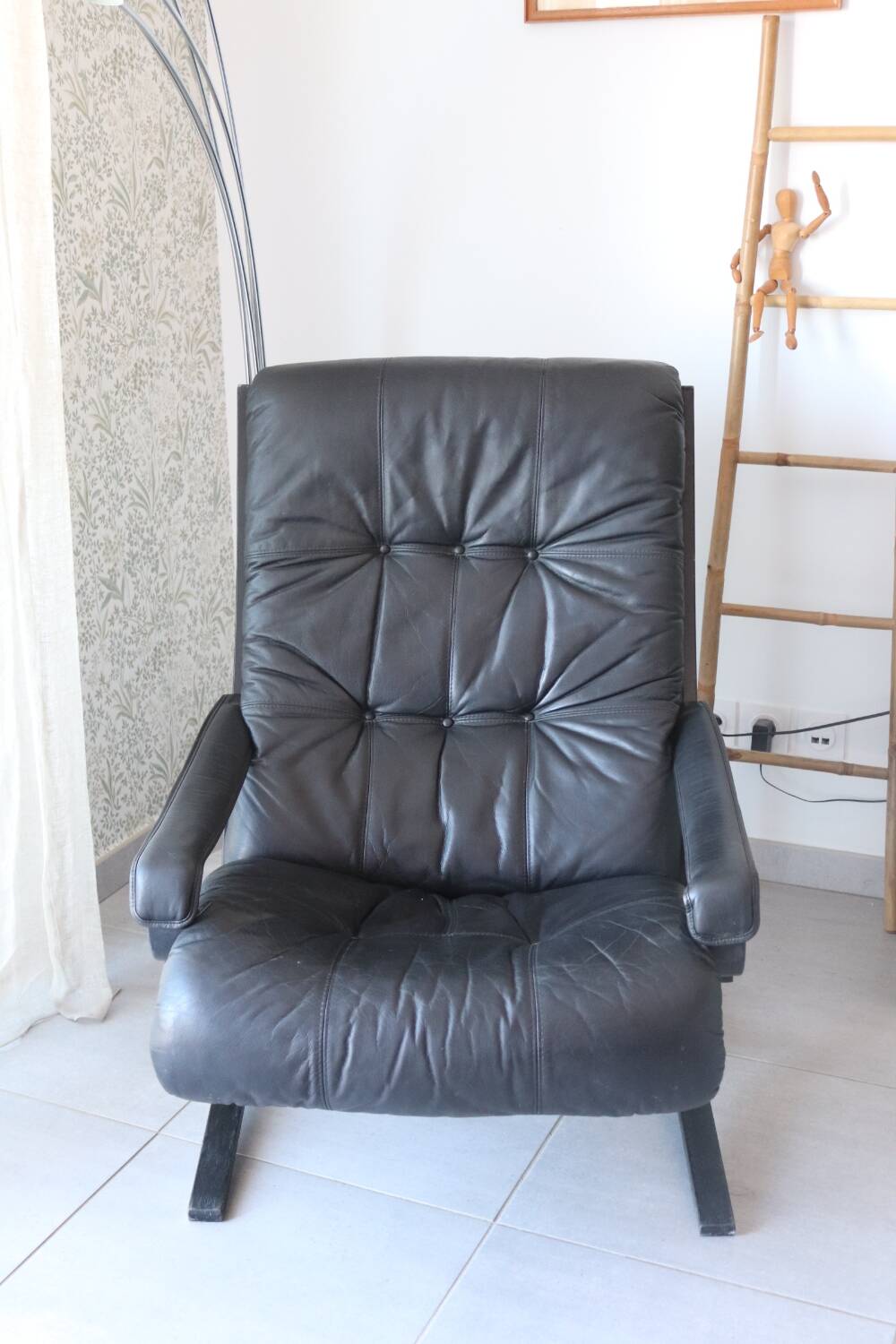 Siesta armchair Westnofa ingmar relling vintage black leather
