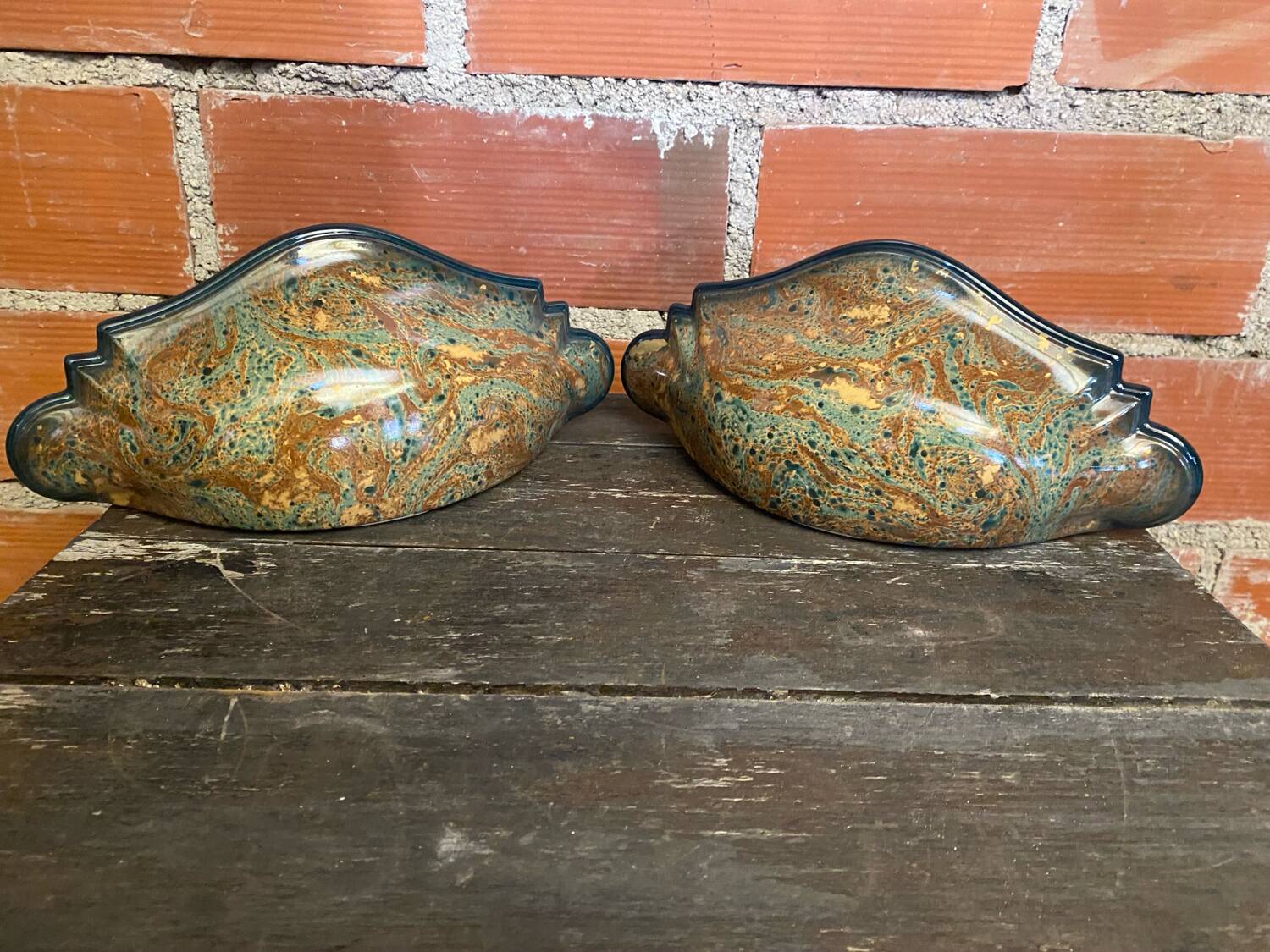 Old wall light olivier corro multicoloured ceramic vintage