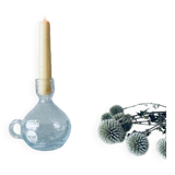 Blown crystal candle holder
