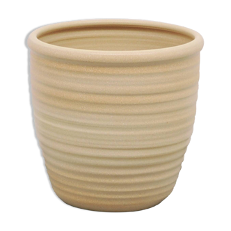 Cache-pot vintage en céramique beige