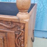 Antique solid teak flower pot