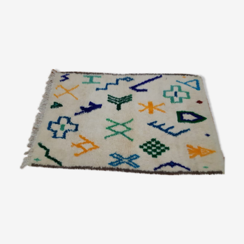 Moroccan Berber carpet beni ouarain with colorful patterns