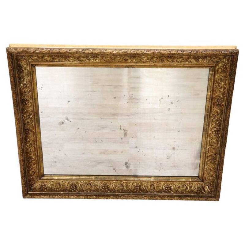 Golden Wood Wall Mirror