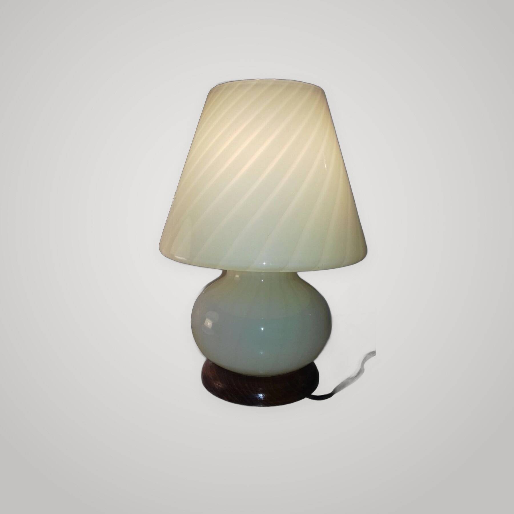Mushroom lamp Murano spiral ochre colour 70s vintage glass be