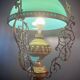 Ancienne suspension bronze et opaline
