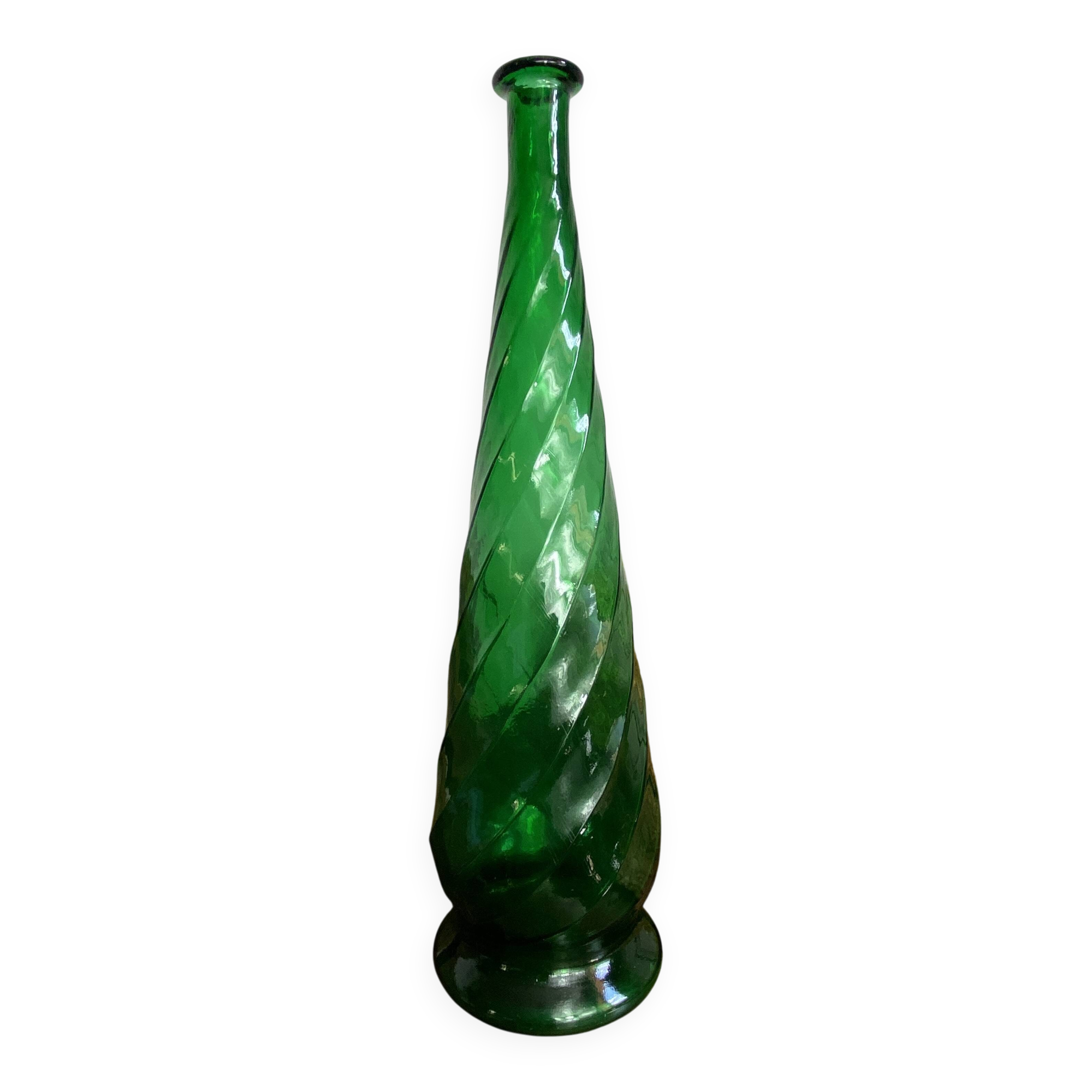 Large glass carafe from Empoli, Italy, 1960s.