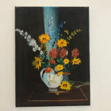 Oil on canvas bouquet signed