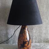 Lampe en bois sculpté motif floral