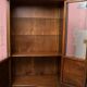 Art Deco display cabinet in walnut veneer and engraved glass, 1920s