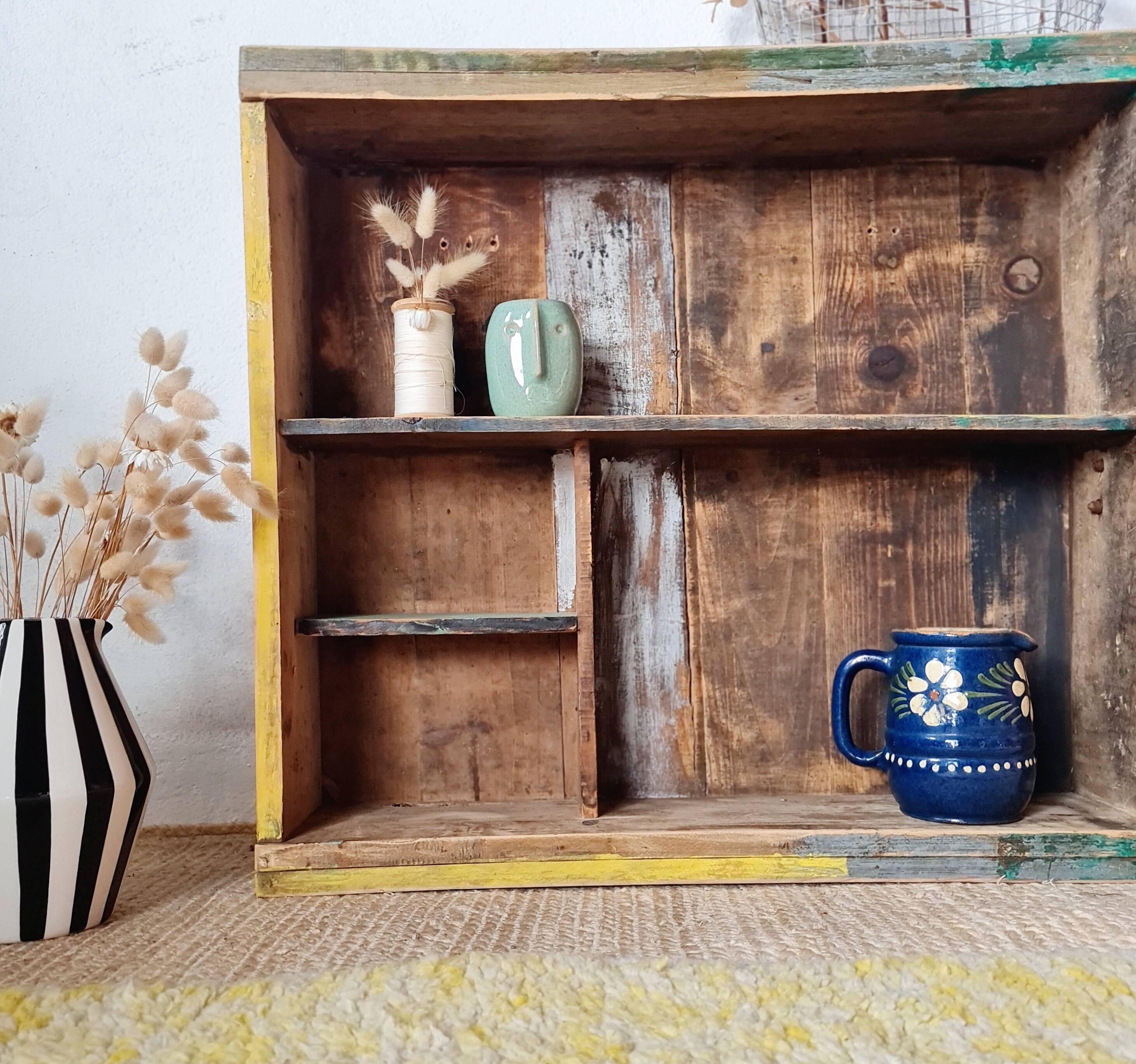 Wooden wall shelf - cubbies