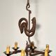 Lustre with rooster by Jean Touret for Atelier Marolles