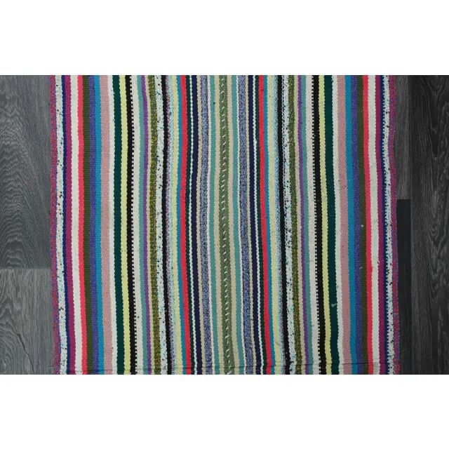 Vintage Turkish Oushak Handmade Wool Cotton Pink Runner Rug 80x433