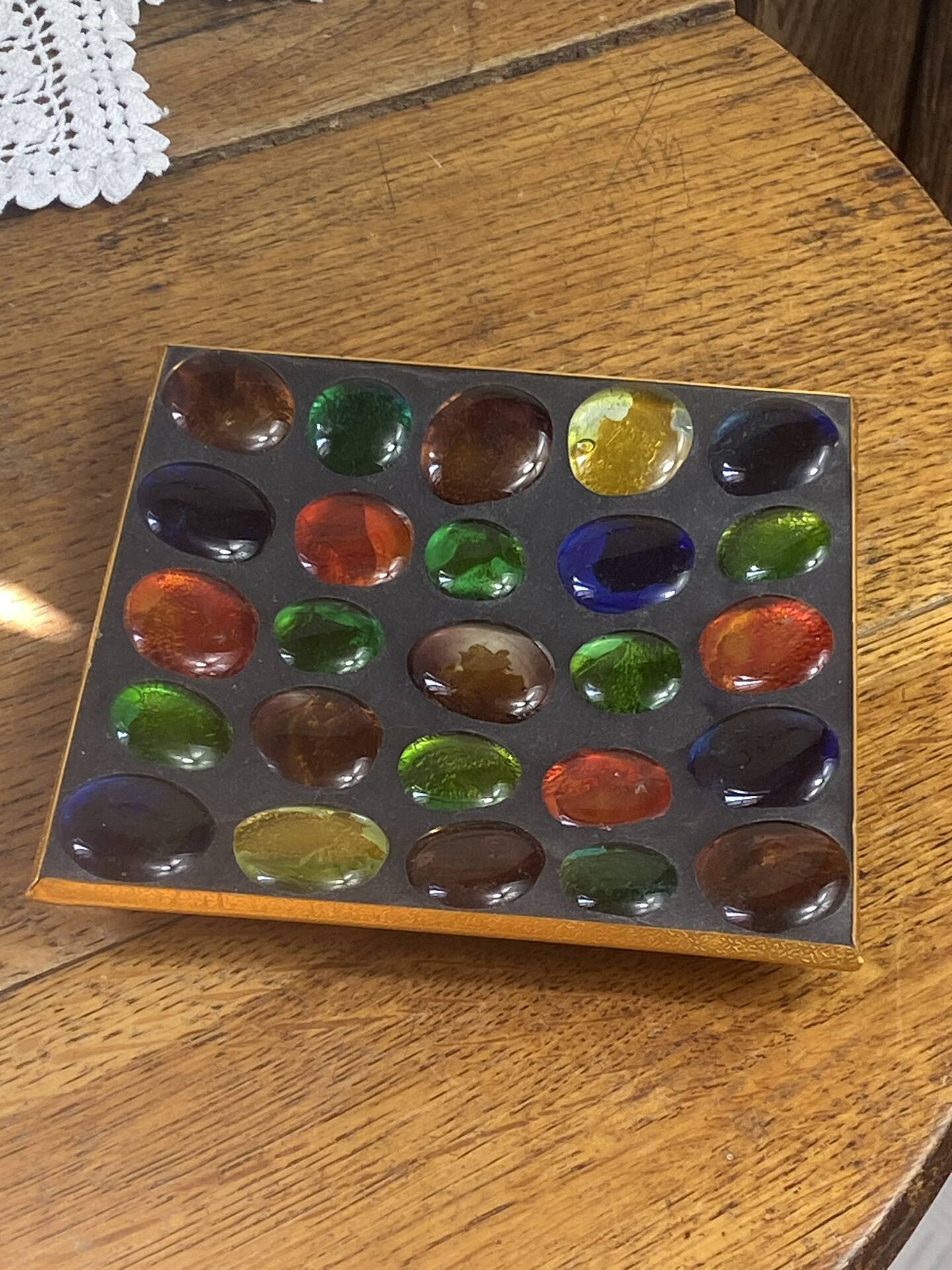 Ashtray, coloured pebbles, 1970s