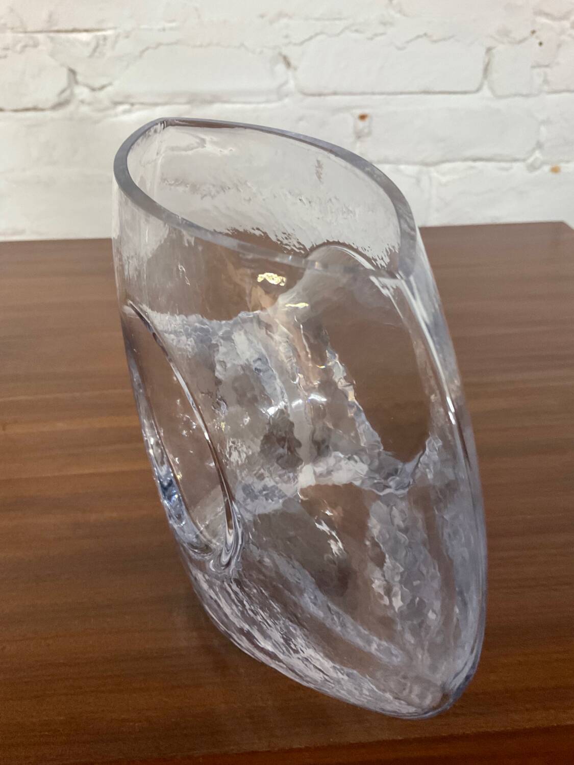 Trio of vintage molded glass vases from the 70s