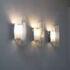 Set of 3 Italian chrome and acrylic blades wall sconces 1970s