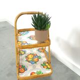 Rattan serving table