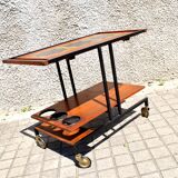 DESIGN BAR table on wheels Serving trolley ceramic metal and wood 1960-1970