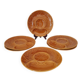 Compartment plates Faiencerie de Gien / artichoke / Barbotine