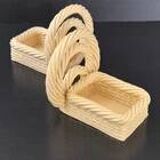 VINTAGE 1960 BOOKENDS WOVEN BASKETS IN 60S RETRO CERAMIC