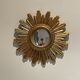 Miroir soleil bombé, golden resin, 1960