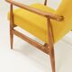 Fauteuil vintage jaune velours côtelé Scandinavian design by H.Lis