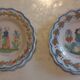 Two antique bowls signed HR from Quimper.