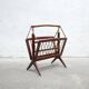 Porte-revues pliable en bois et laiton, Made in Italy