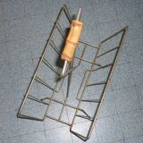 Vintage brushed gold steel magazine holder