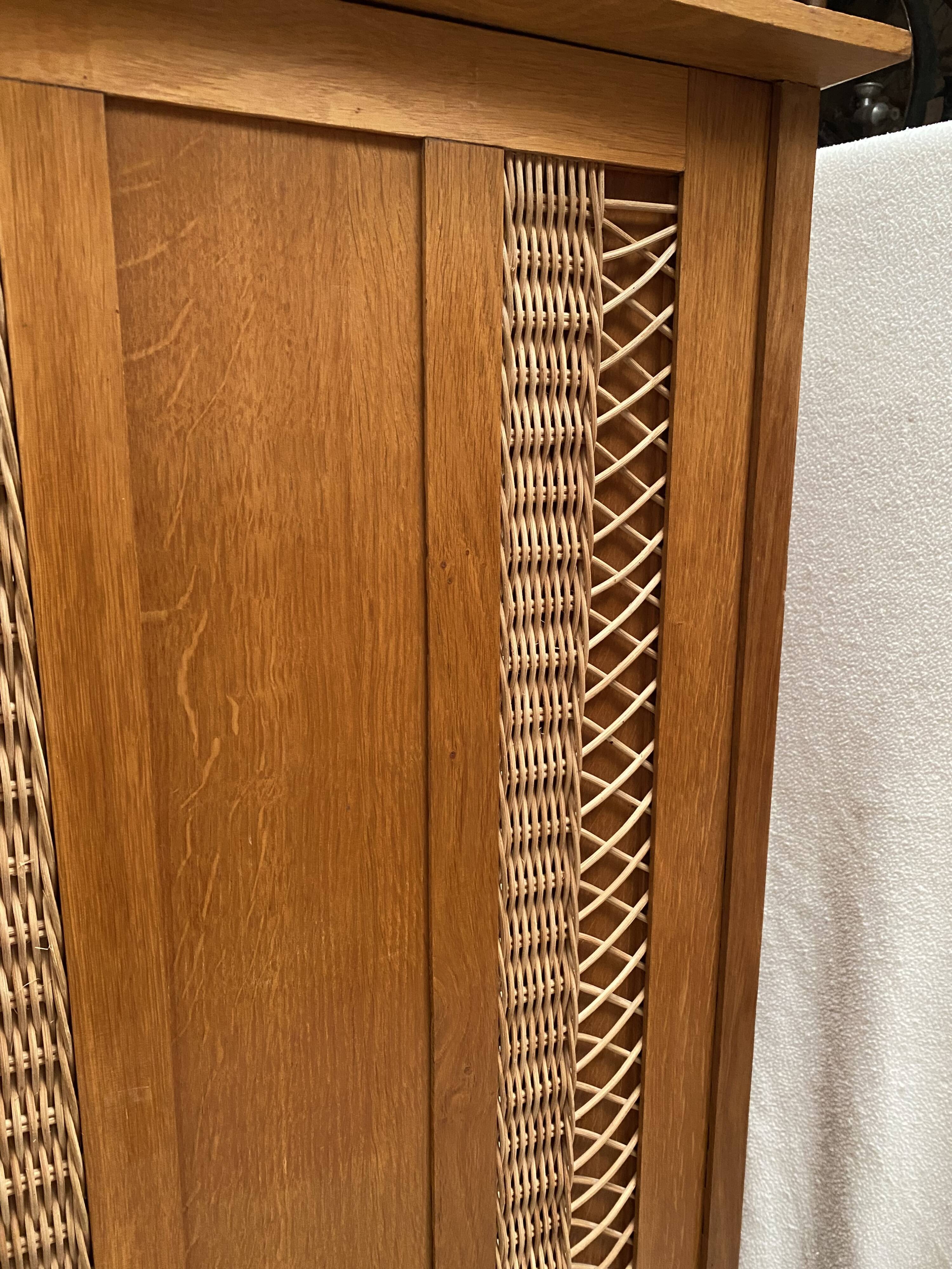 Wood and rattan cabinet