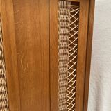 Armoire bois et rotin