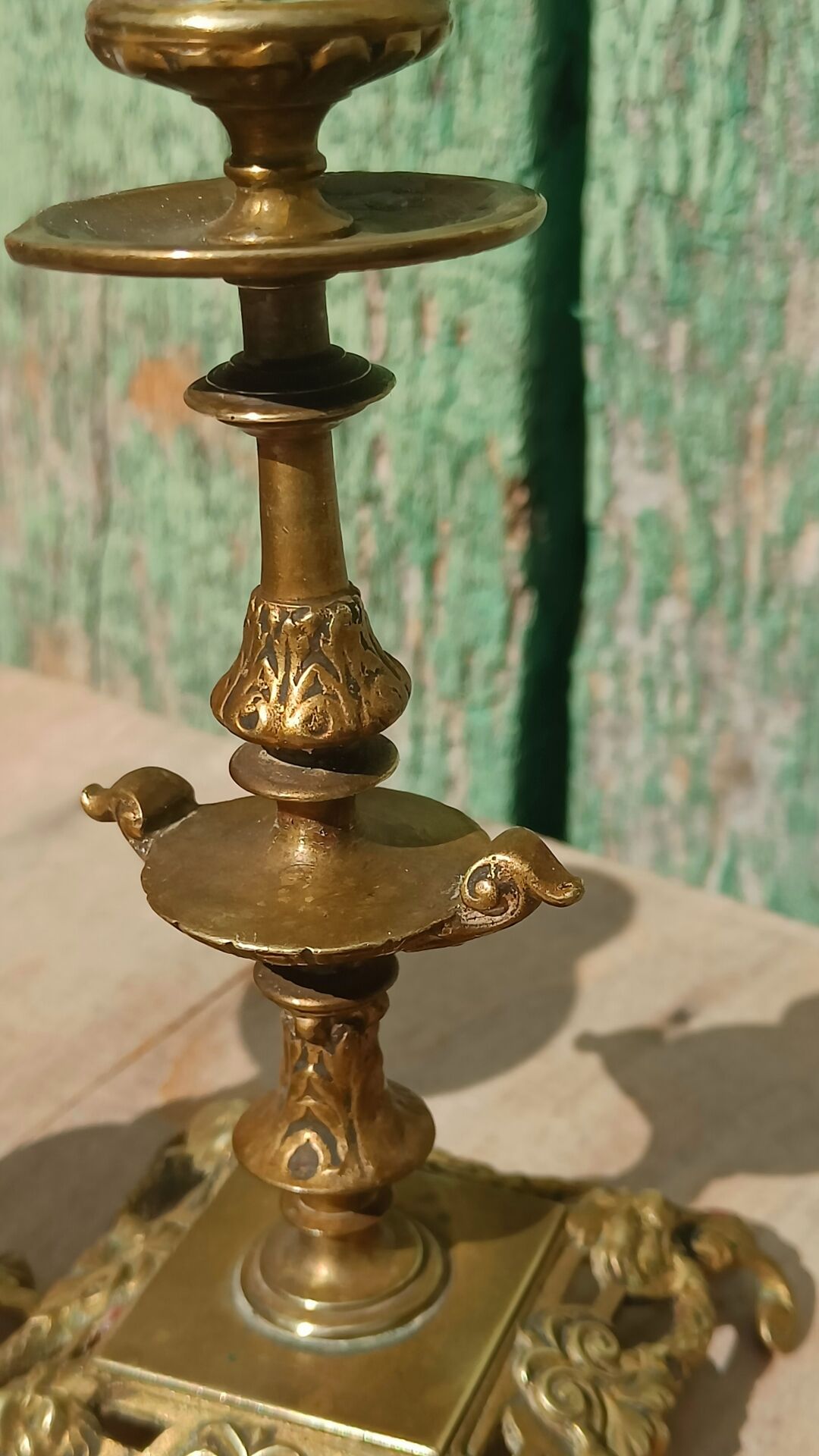 Pair of antique brass candlesticks – Napoleon III style