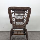 Fauteuil rocking chair en rotin