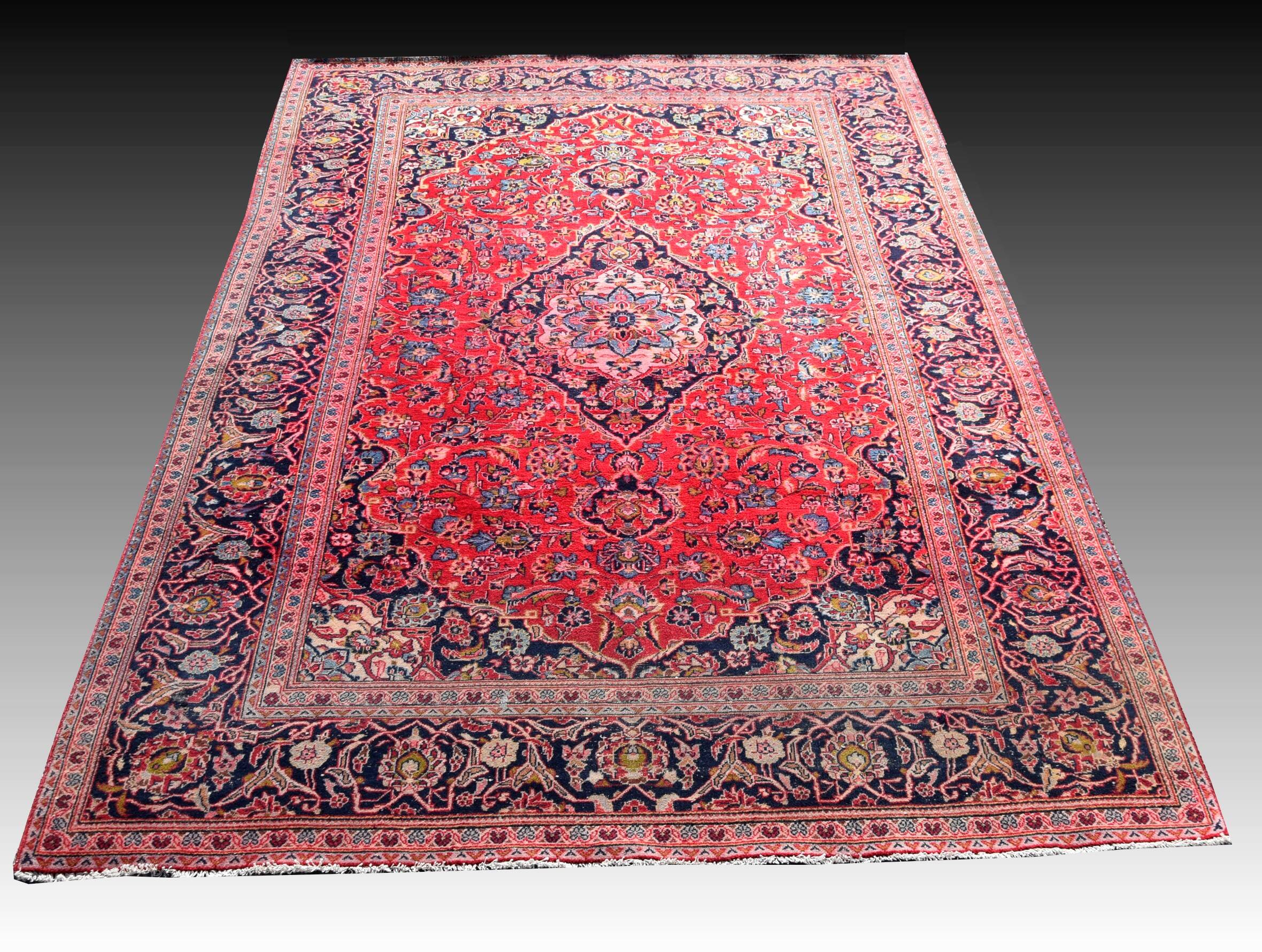 Tapis persan d'orient Iran KASHAN : 1.95 x 320 Mètres