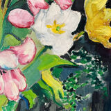 Spring bouquet, oil on canvas signed Pierre Fillette