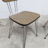 Paire de chaises Formica 1970 pieds Eiffel marron