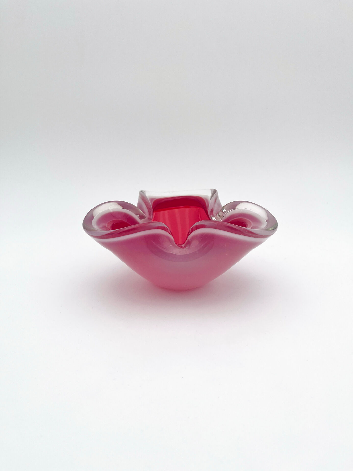 Murano Sommerso Opaline Red Bowl 16cm 882g