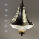 Holophane Art Deco prismatic glass pendant light